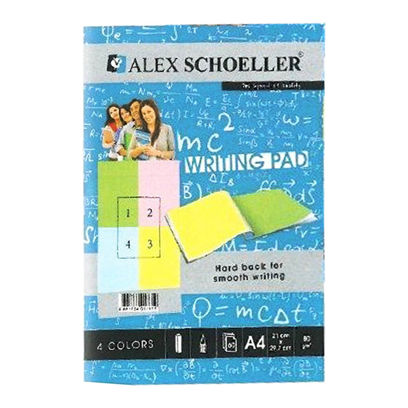 Alex Schoeller A4 Renkli Bloknot 80 gr Kareli 60'lı