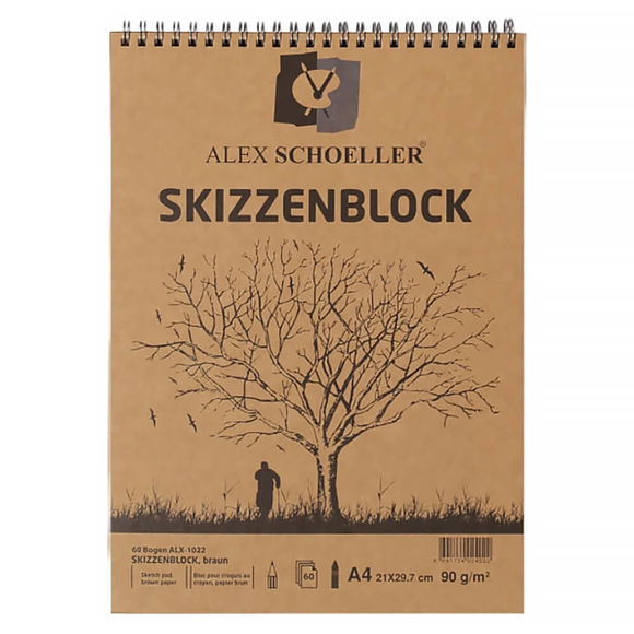 Alex Schoeller Kraft Eskiz Blok A4 Spiralli 90 gr 60 Yaprak 1022