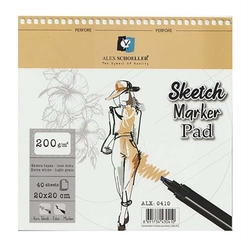 Alex Spralli Sketch Marker Pad 20X20 200Gr 40’Lı Alx-0410 - Thumbnail