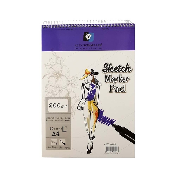 Alex Spralli Sketch Marker Pad A4 200Gr 40’Lı Alx-0427