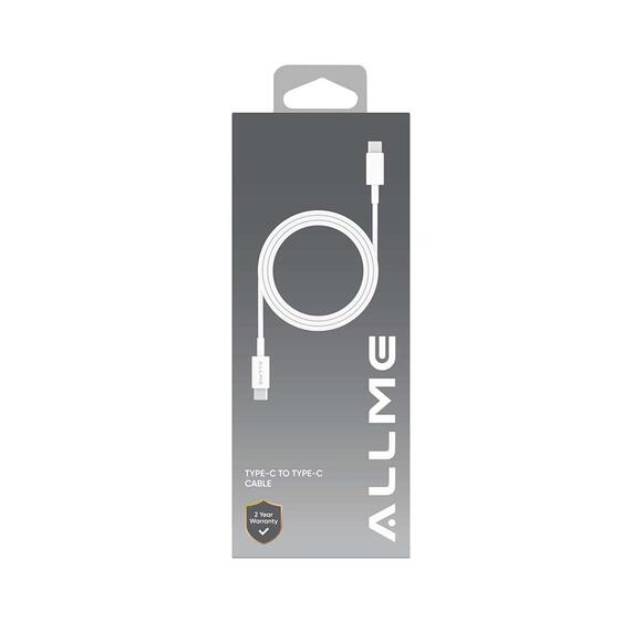 Allme 3A Type-C To Type-C Data Kablo Beyaz DK3ATTB