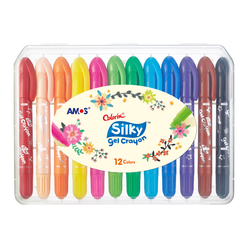 Amos Silky Gel Crayon Jel Tipi Mum Boya 12’li CSG12 - Thumbnail