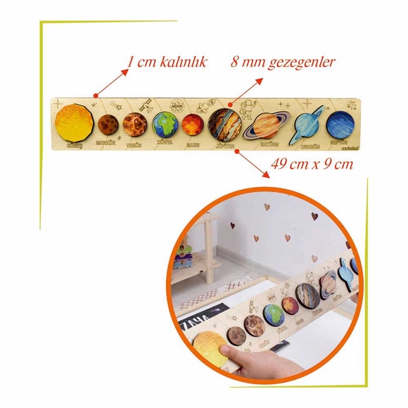 Ankebut 9 Parça Renkli Güneş Sistemi Puzzle 30008