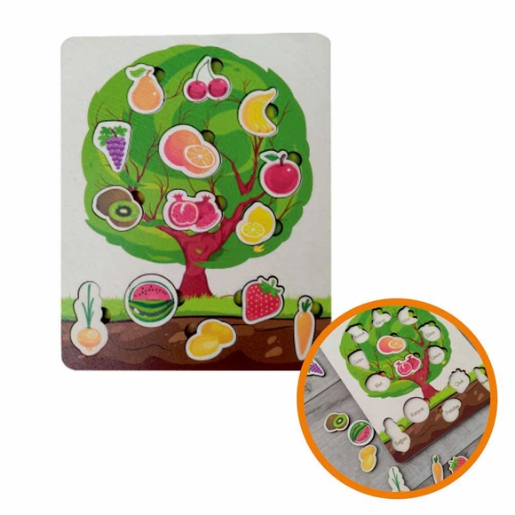 Ankebut Ağaç Yapboz Meyve Ve Sebzeler Renkli Puzzle 30725