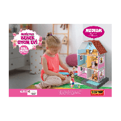 Arnas Toys 5081 3D Karton Maket Mobilyalı Bebek Oyun Evi - Thumbnail