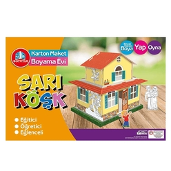 Arnas Toys 5135 3D Karton Maket Boyama Evi Sarı Köşk - Thumbnail