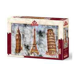 Art Puzzle 1000 Parça Puzzle Üç Şehir Üç Kule 5199 - Thumbnail