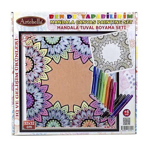 Artebella Mandala Tuval Boyama Seti 32x32 Cm Km-05