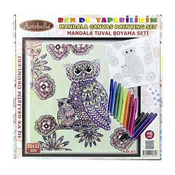 Artebella Mandala Tuval Boyama Seti 32x32 Cm Km-07