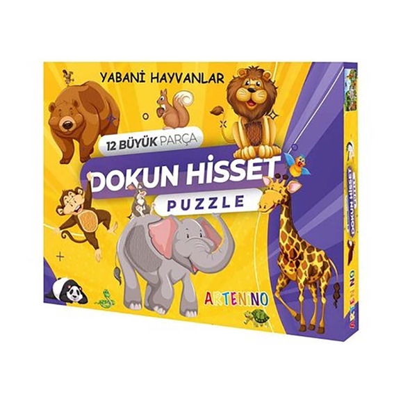 Artenino Dokun Hisset Jumbo Puzzle Yabani Hayvanlar 12 Parça