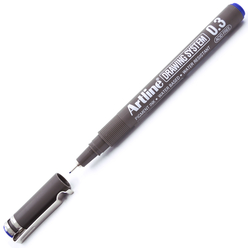 Artline Çizim Kalemi 0.3 mm Mavi EK-233 - Thumbnail