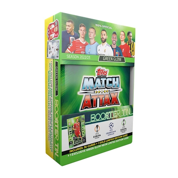 Asepto UEFA Şampiyonlar Ligi 22/23 Match Attax Metal Kutu Destek Paketi Yeşil