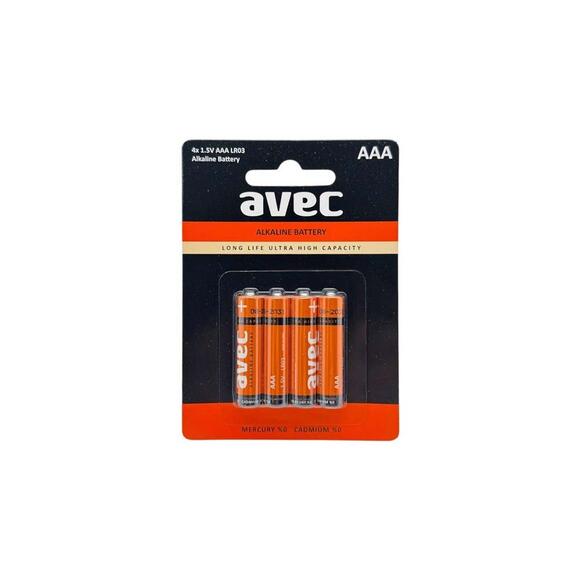 Avec LR03 AAA Alkalin İnce Pil 4’lü Blister