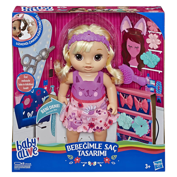 Baby Alive Bebeğimle Saç Tasarımı Sarışın E5241