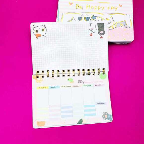 Bam Hediyelik 1314 Kedi 13x19 cm Klavye Önü Düzenleyici Defter