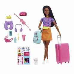 Barbie Brooklyn Seyahatte Bebeği Ve Aksesuarları HGX55 - Thumbnail