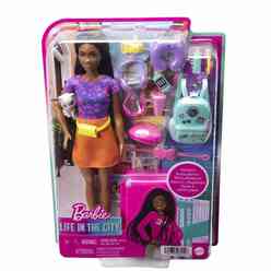 Barbie Brooklyn Seyahatte Bebeği Ve Aksesuarları HGX55 - Thumbnail