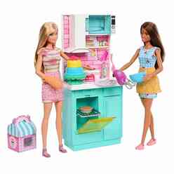 Barbie Brooklyn ve Malibu Pasta Yapıyor Oyun Seti HJY94 - Thumbnail