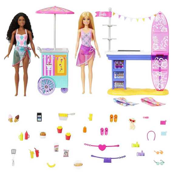 Barbie Brooklyn ve Malibunun Sahildeki Yiyecek Standı HNK99