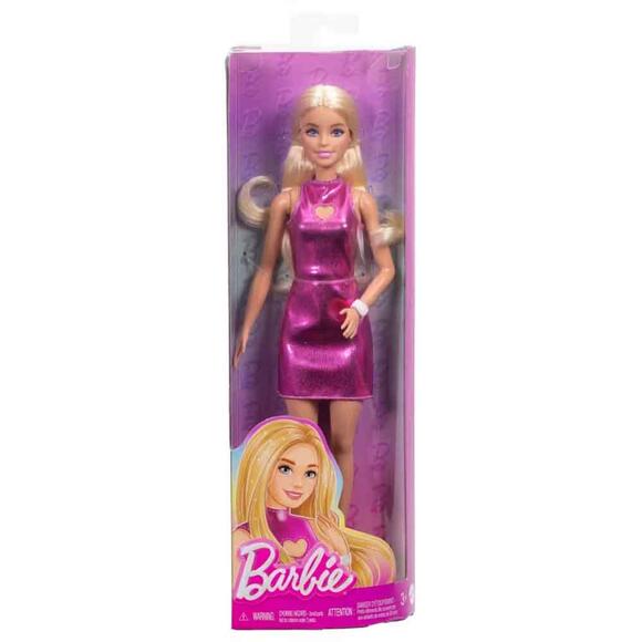 Barbie Büyüleyici Parti Bebekleri - Pembe Metalik Elbiseli Sarışın HYT88