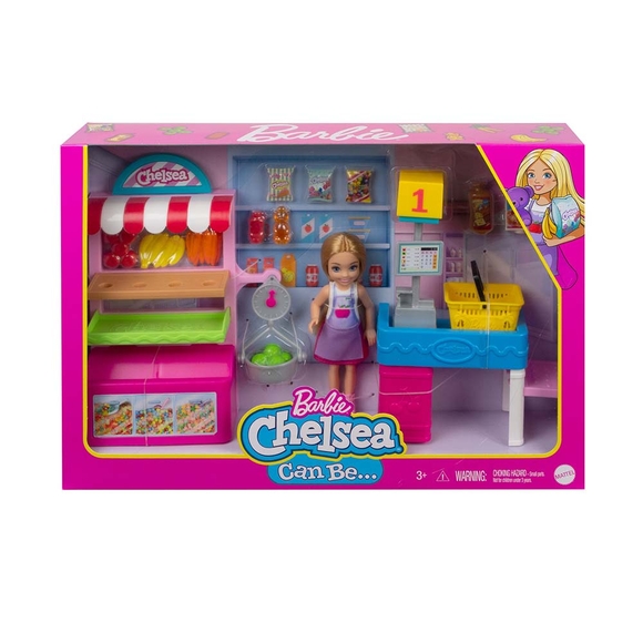 Barbie Chelsea Meslekleri Öğreniyor Market Çalışanı Chelsea ve Oyun Seti GTN67