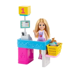 Barbie Chelsea Meslekleri Öğreniyor Market Çalışanı Chelsea ve Oyun Seti GTN67 - Thumbnail