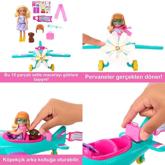 Barbie Chelsea’nin Pervaneli Mini Uçağı Oyun Seti HTK38