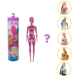 Barbie Color Reveal Renk Değiştiren Sürpriz Barbie Işıltılı Bebekler Serisi 7 Sürpriz İçerir GWC55 - Thumbnail
