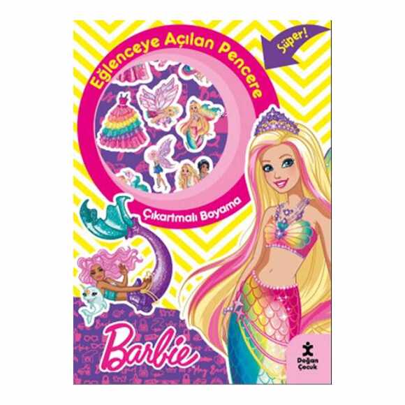 Barbie Eğlenceye Açılan Pencere Çıkartmalı Boyama Kitabı