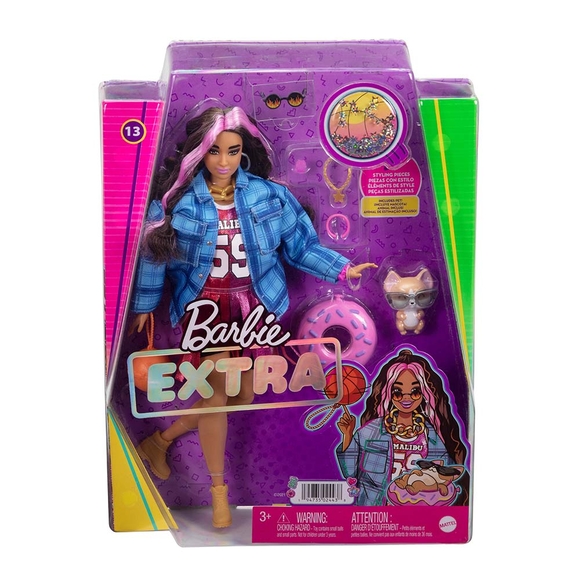 Barbie Extra - Ekose Ceketli Bebek HDJ46