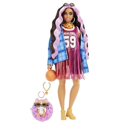 Barbie Extra - Ekose Ceketli Bebek HDJ46 - Thumbnail