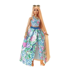 Barbie Extra Fancy Çiçekli Kostümlü Bebek HHN14 - Thumbnail