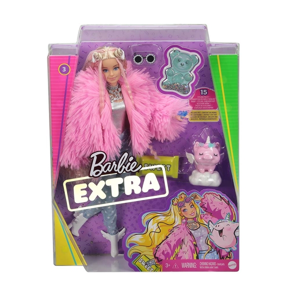 Barbie Extra Pembe Ceketli Bebek GRN28 GRN28