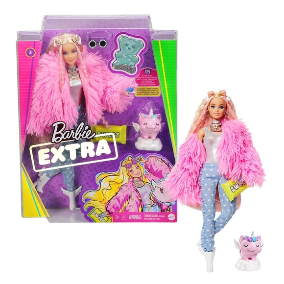 Barbie Extra Pembe Ceketli Bebek GRN28 GRN28