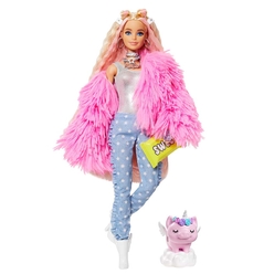 Barbie Extra Pembe Ceketli Bebek GRN28 GRN28 - Thumbnail