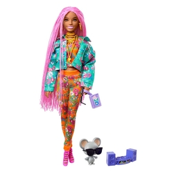 Barbie Extra - Pembe Örgü Saçlı Bebek GXF09 - Thumbnail