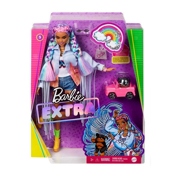 Barbie Extra Renkli Örgü Saçlı Bebek GRN29