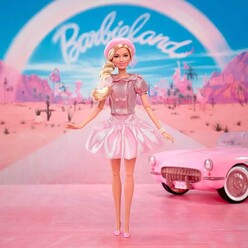 Barbie Film Serisi: Pembe Bereli Barbie Bebek JBJ53 - Thumbnail