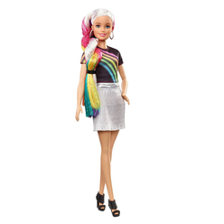 Barbie Gökkuşağı Renkli Saçlar Bebeği FXN96 - Thumbnail