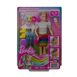 Barbie Leopar Desenli Saçlar Bebeği GRN81 - Thumbnail