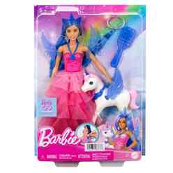 Barbie Mavi Saçlı Prenses Bebek HRR16 - Thumbnail
