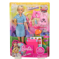 Barbie Seyahatte Bebeği Ve Aksesuarları FWV25 - Thumbnail