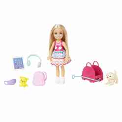 Barbie Seyahatte Chelsea Bebek Ve Aksesuarları HJY17 - Thumbnail