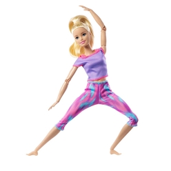 Barbie Sonsuz Hareket Bebeği, Sarışın Desenli Taytlı GXF04 - Thumbnail