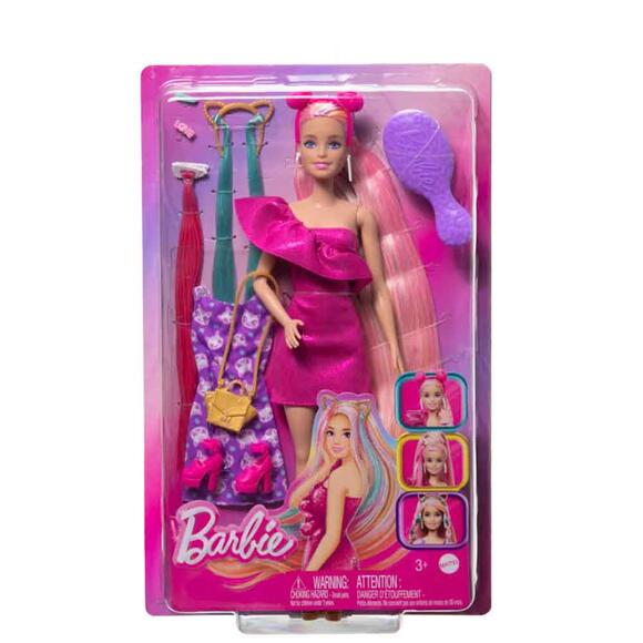 Barbie Upuzun Muhteşem Saçlı Bebekler Pembe Saçlı Bebek JDC85