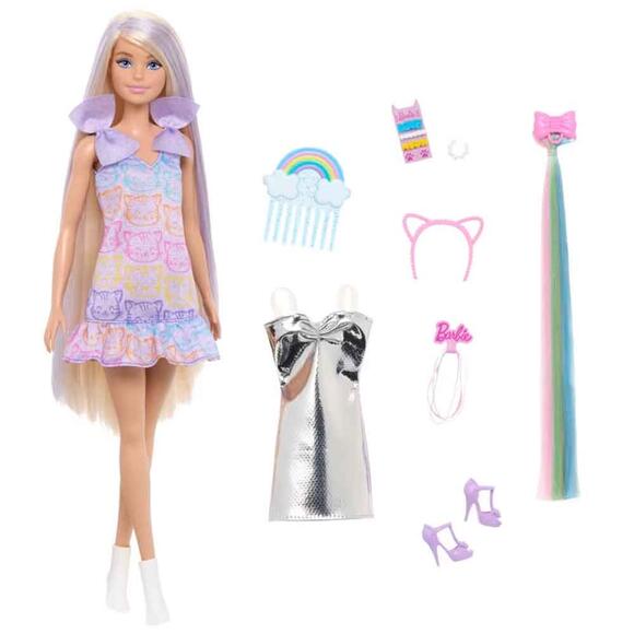 Barbie Upuzun Muhteşem Saçlı Bebekler-Saç Tasarım Oyun Seti JCT72
