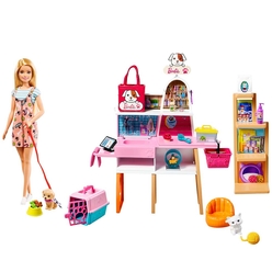 Barbie ve Evcil Hayvan Dükkanı Oyun Seti GRG90 - Thumbnail