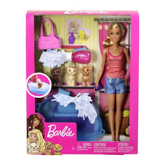Barbie ve Köpekleri Banyo Keyfinde Oyun Seti GDJ37