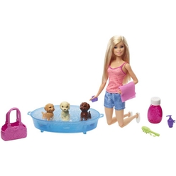 Barbie ve Köpekleri Banyo Keyfinde Oyun Seti GDJ37 - Thumbnail