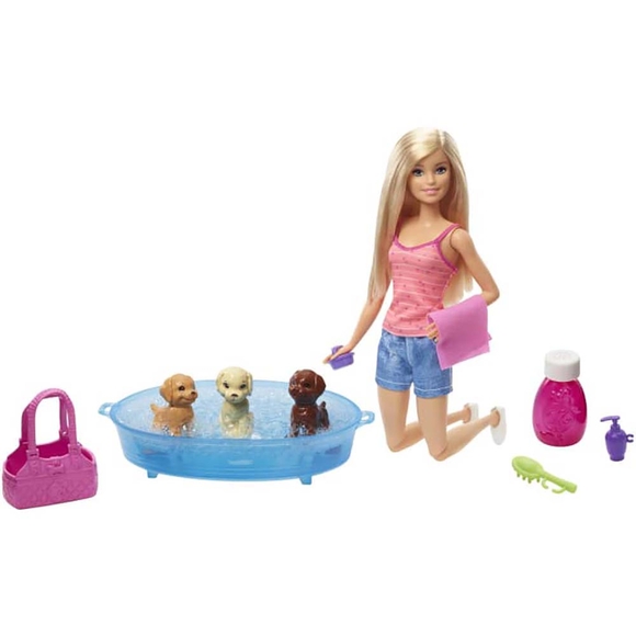 Barbie ve Köpekleri Banyo Keyfinde Oyun Seti GDJ37